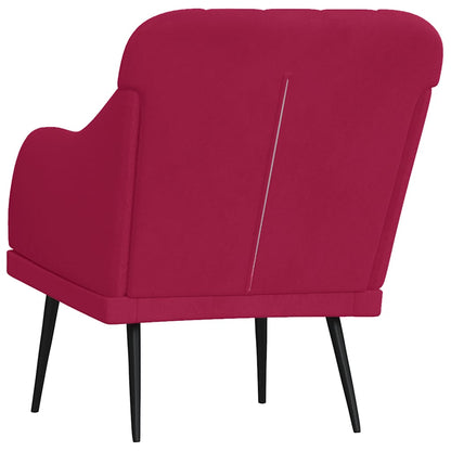 Poltrona Rosso Vino 63x76x80 cm Velluto