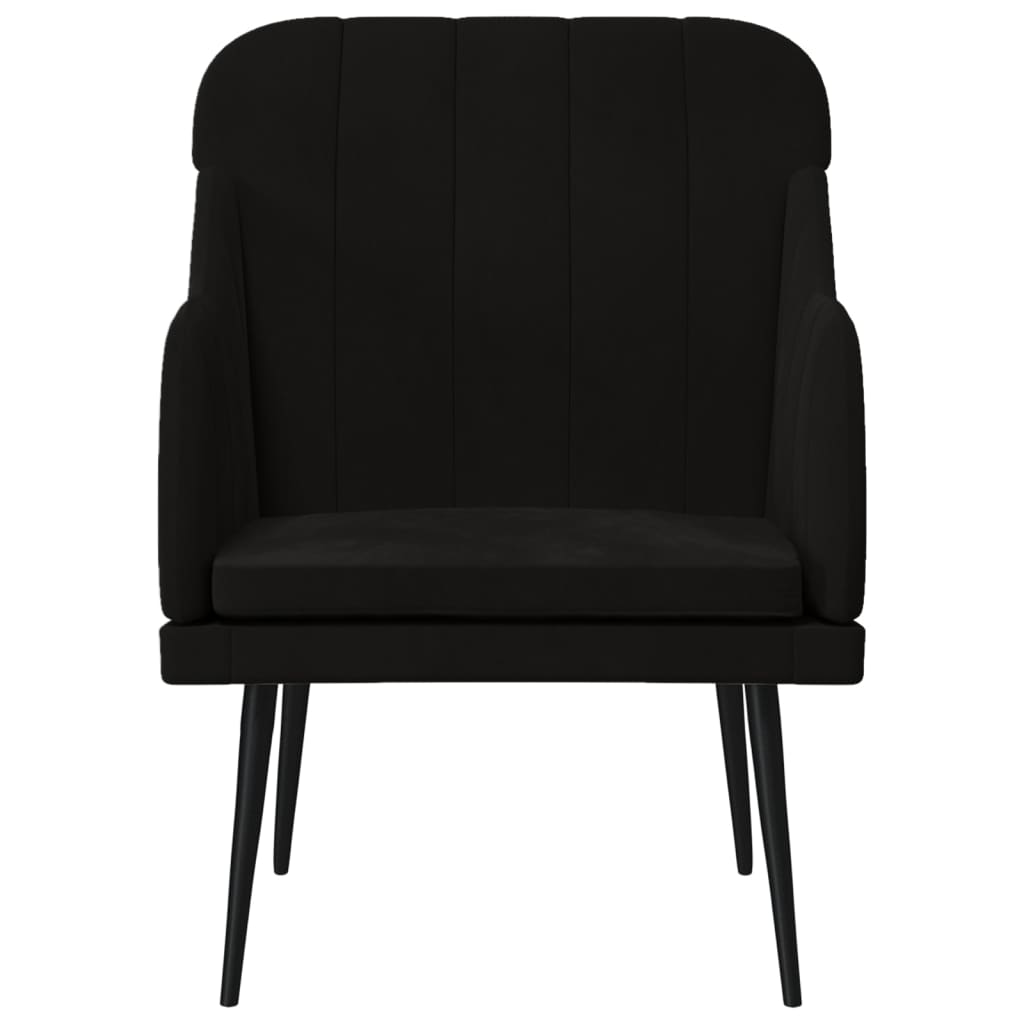 Poltrona Nera 63x76x80 cm Velluto | homemem39