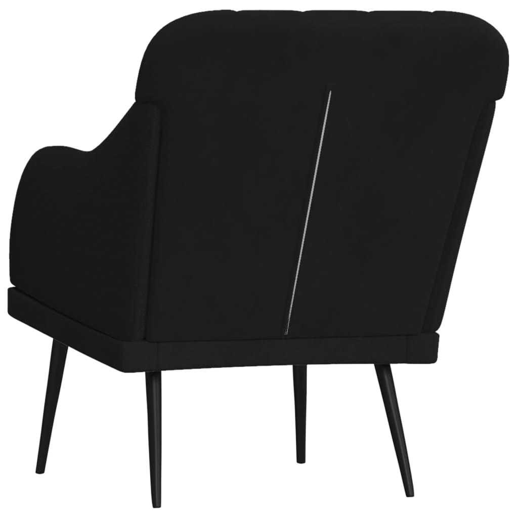 Poltrona Nera 63x76x80 cm Velluto | homemem39