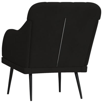 Poltrona Nera 63x76x80 cm Velluto | homemem39