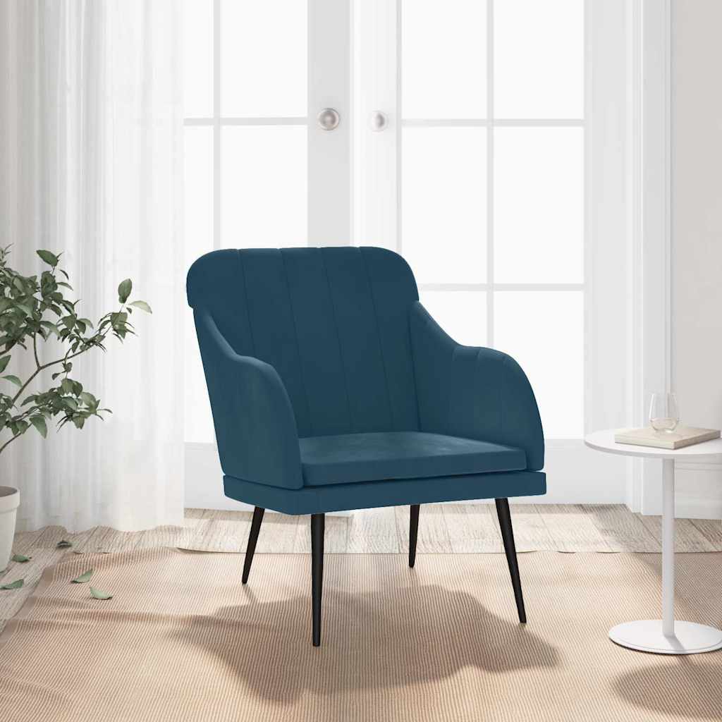 Poltrona Blu 63x76x80 cm Velluto | homemem39