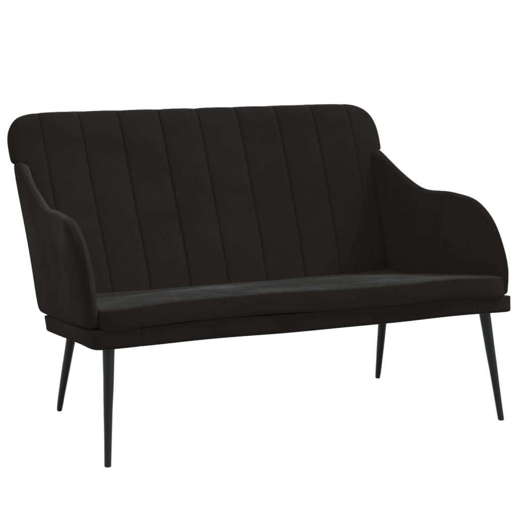 Panca Nera 110x76x80 cm in Velluto - homemem39
