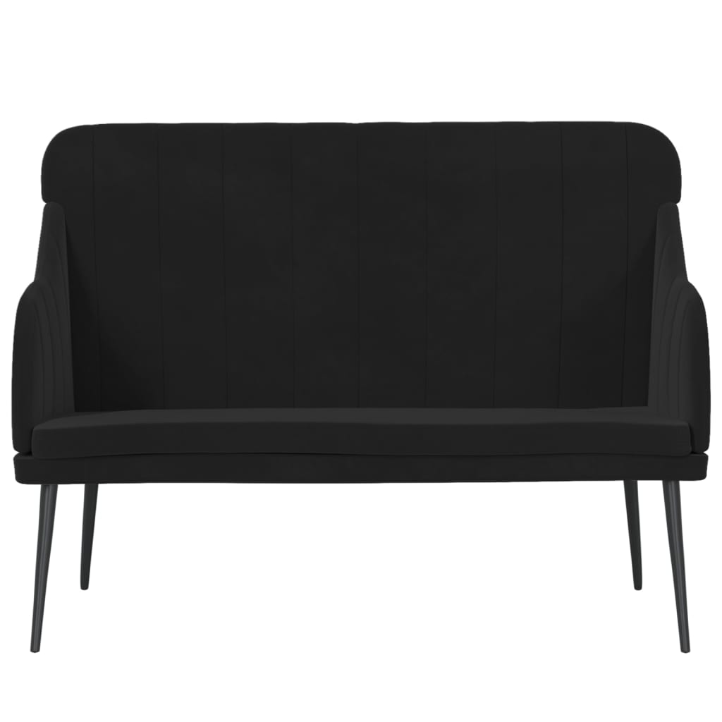 Panca Nera 110x76x80 cm in Velluto - homemem39