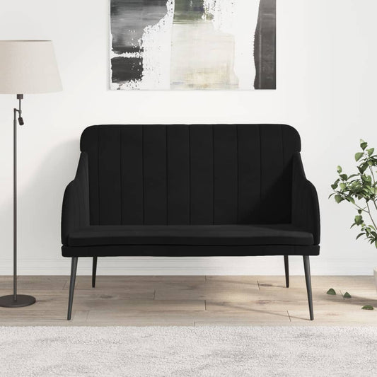 Panca Nera 110x76x80 cm in Velluto - homemem39