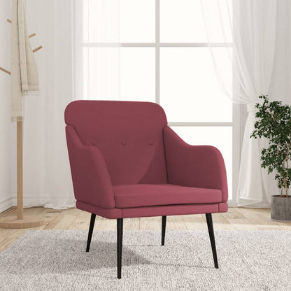 Poltrona Rosso Vino 63x76x80 cm in Tessuto
