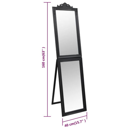 Specchio Autoportante Nero 40x160 cm | homemem39