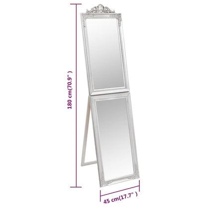 Specchio Autoportante Argento 45x180 cm - homemem39