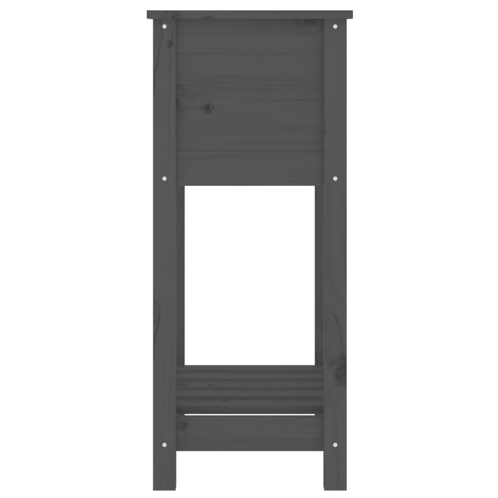Fioriera con Mensola Grigia 54x34,5x81cm Legno Massello di Pino - homemem39