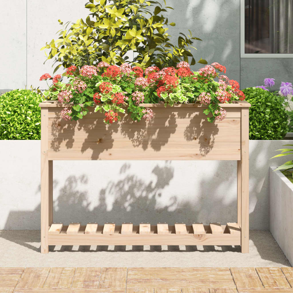 Fioriera con Mensola 111,5x34,5x81 cm in Legno Massello di Pino - homemem39