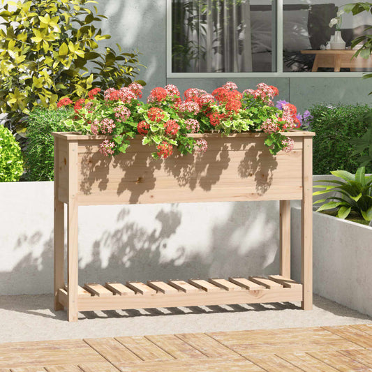 Fioriera con Mensola 111,5x34,5x81 cm in Legno Massello di Pino - homemem39