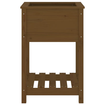 Fioriera con Mensola Ambra 54x54x81cm in Legno Massello di Pino - homemem39