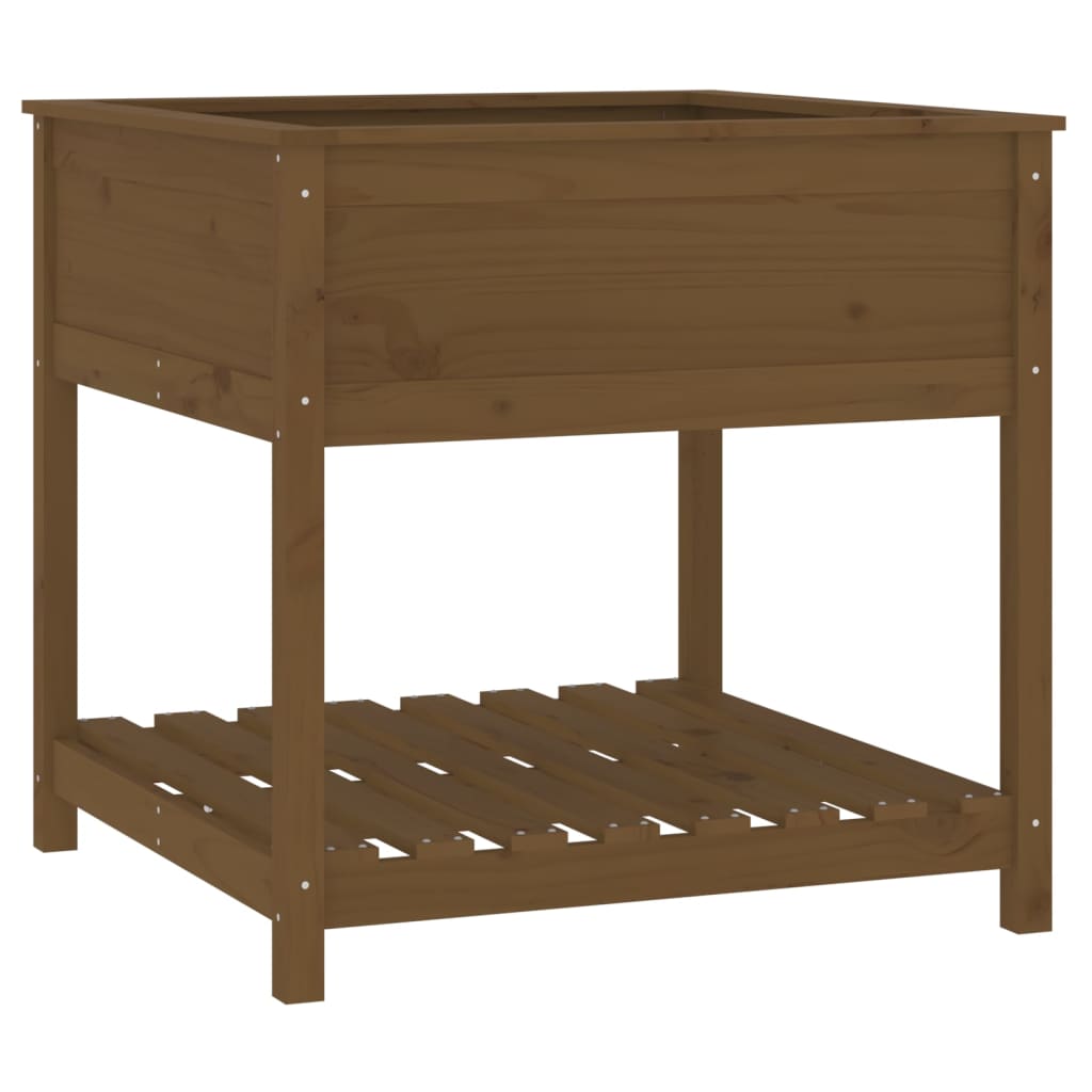 Fioriera con Mensola Ambra 82,5x82,5x81 cm Legno Massello Pino - homemem39