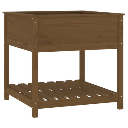 Fioriera con Mensola Ambra 82,5x82,5x81 cm Legno Massello Pino - homemem39