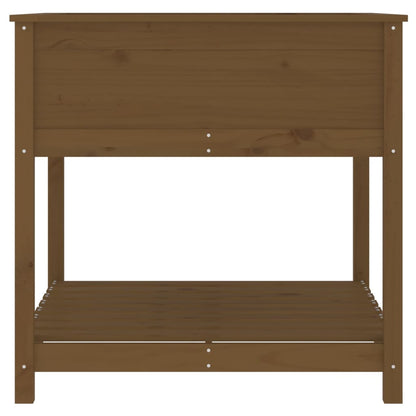Fioriera con Mensola Ambra 82,5x82,5x81 cm Legno Massello Pino - homemem39