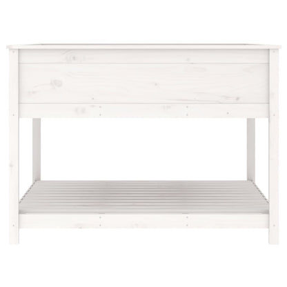 Fioriera Mensola Bianca 111,5x111,5x81cm Legno Massello di Pino - homemem39