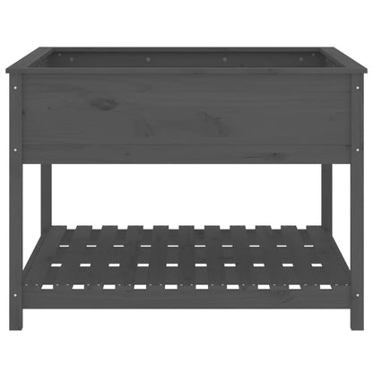 Fioriera Mensola Grigia 111,5x111,5x81cm Legno Massello di Pino - homemem39
