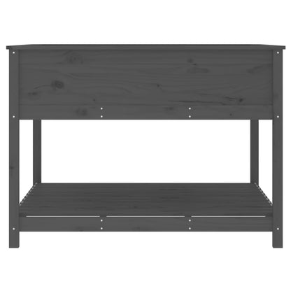 Fioriera Mensola Grigia 111,5x111,5x81cm Legno Massello di Pino - homemem39
