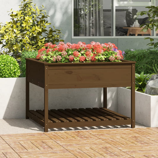 Fioriera con Mensola Ambra 111,5x111,5x81cm Legno Massello Pino - homemem39