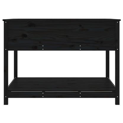 Fioriera con Mensola Nera 111,5x111,5x81 cm Legno Massello Pino - homemem39