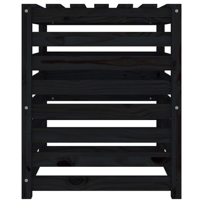 Compostiera Nera 63,5x63,5x77,5 cm in Legno Massello di Pino - homemem39