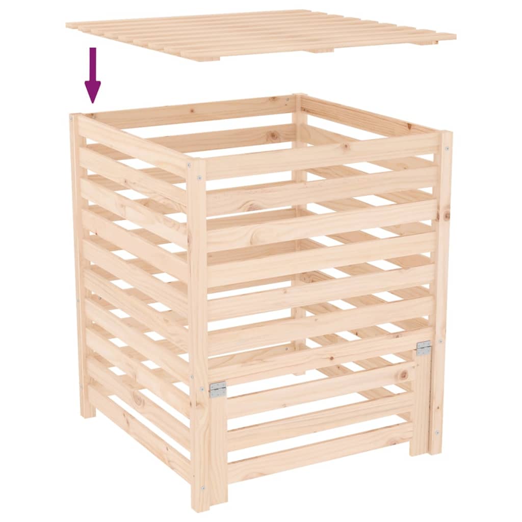 Compostiera 82,5x82,5x99,5 cm in Legno Massello di Pino - homemem39