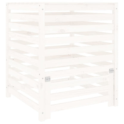 Compostiera Bianca 82,5x82,5x99,5 cm in Legno Massello di Pino - homemem39