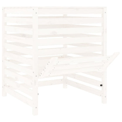 Compostiera Bianca 82,5x82,5x99,5 cm in Legno Massello di Pino - homemem39