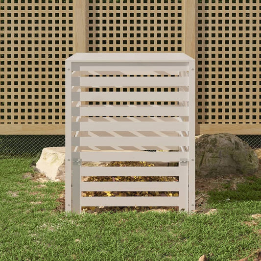 Compostiera Bianca 82,5x82,5x99,5 cm in Legno Massello di Pino - homemem39