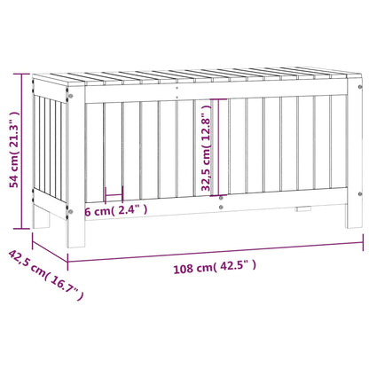 Contenitore da Giardino 108x42,5x54 cm Legno Massello di Pino