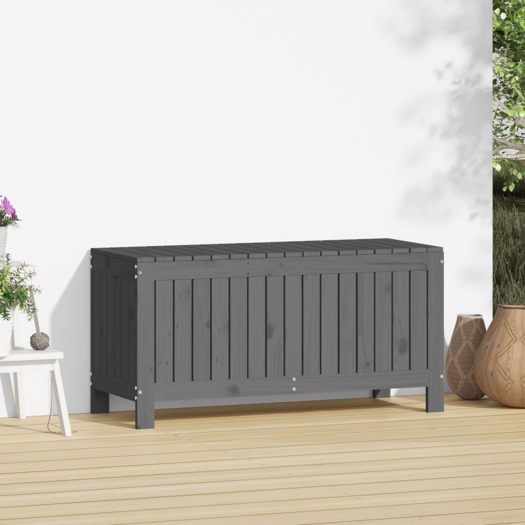 Contenitore Giardino Grigio 108x42,5x54 cm Legno Massello Pino - homemem39