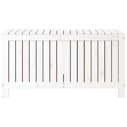 Contenitore da Giardino Bianco 115x49x60 cm Legno Massello Pino - homemem39