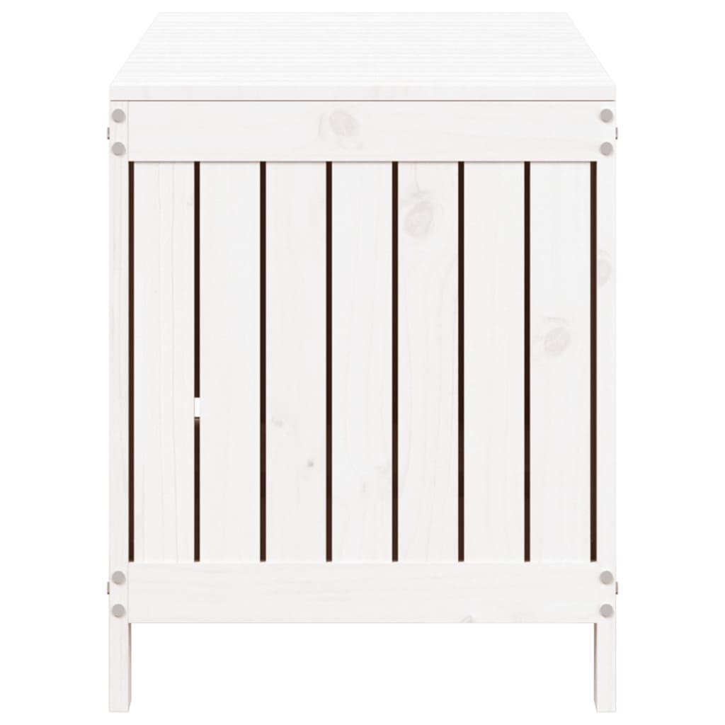 Contenitore da Giardino Bianco 115x49x60 cm Legno Massello Pino - homemem39