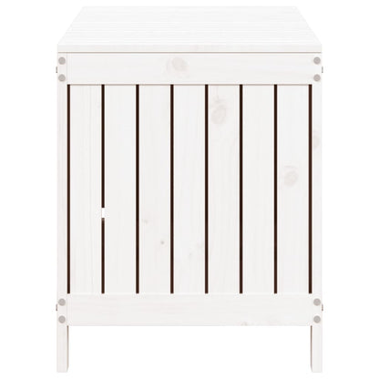 Contenitore da Giardino Bianco 115x49x60 cm Legno Massello Pino - homemem39