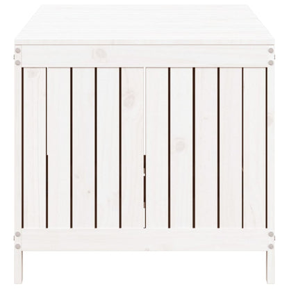 Contenitore da Giardino Bianco 147x68x64 cm Legno Massello Pino - homemem39