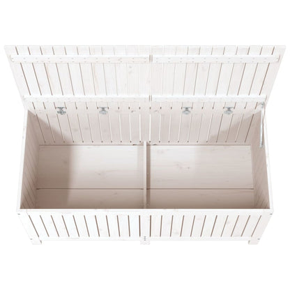 Contenitore da Giardino Bianco 147x68x64 cm Legno Massello Pino - homemem39