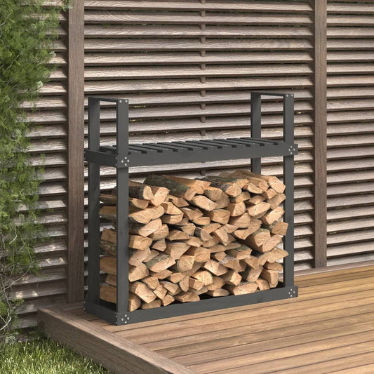 Portalegna Grigio 110x35x108,5 cm in Legno Massello di Pino - homemem39