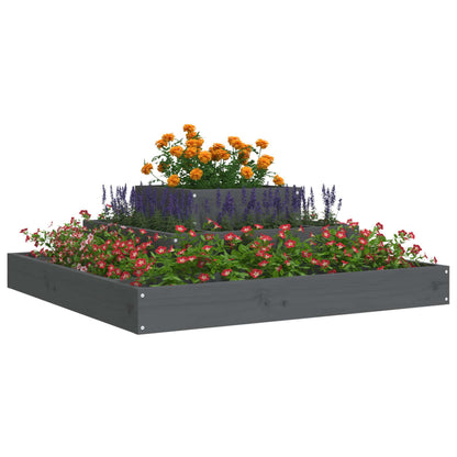 Fioriera Grigia 80x80x27 cm in Legno Massello di Pino - homemem39