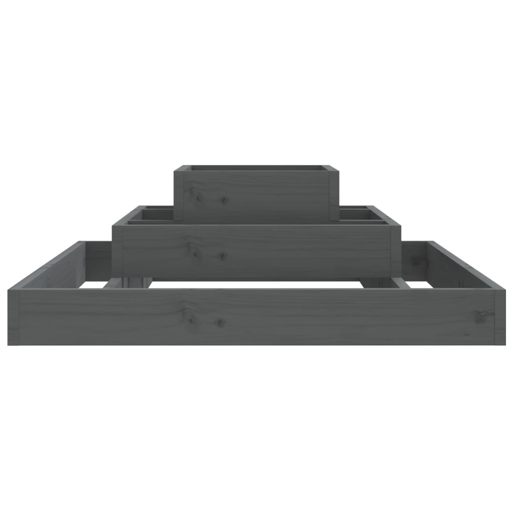 Fioriera Grigia 80x80x27 cm in Legno Massello di Pino - homemem39