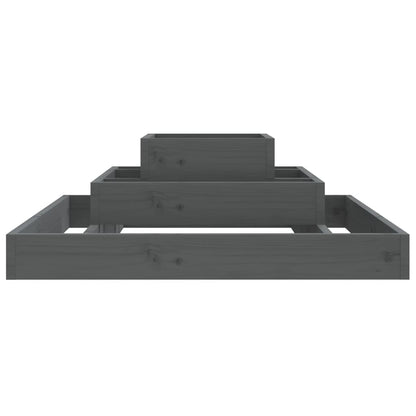 Fioriera Grigia 80x80x27 cm in Legno Massello di Pino - homemem39