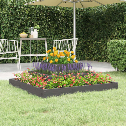 Fioriera Grigia 80x80x27 cm in Legno Massello di Pino - homemem39