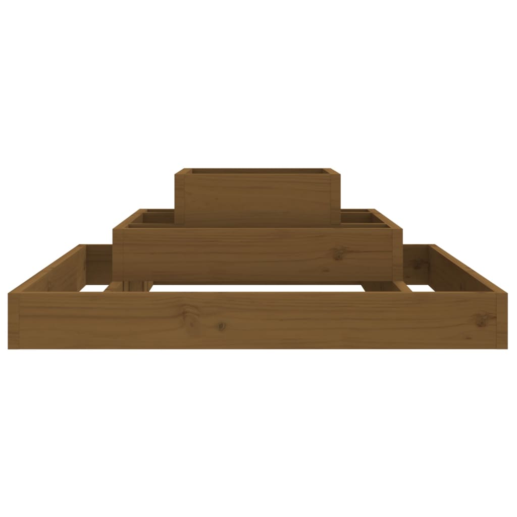 Fioriera Marrone Ambra 80x80x27 cm in Legno Massello di Pino