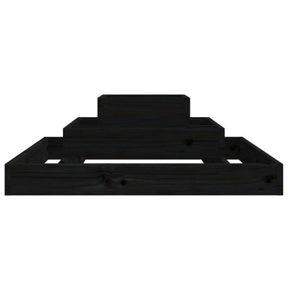 Fioriera Nera 80x80x27 cm in Legno Massello di Pino | homemem39