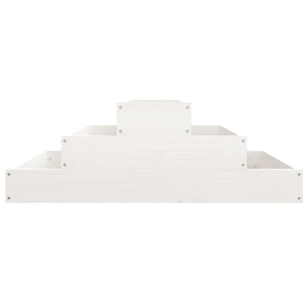Fioriera Bianca 80x80x27 cm in Legno Massello di Pino | homemem39