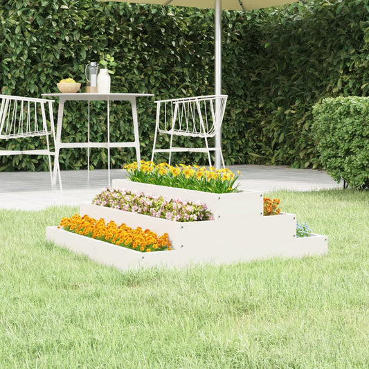 Fioriera Bianca 80x80x27 cm in Legno Massello di Pino | homemem39
