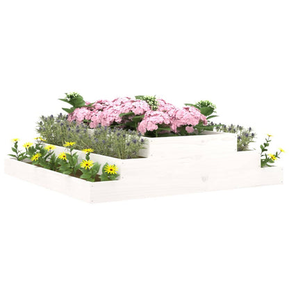 Fioriera Bianca 110x110x27 cm in Legno Massello di Pino | homemem39