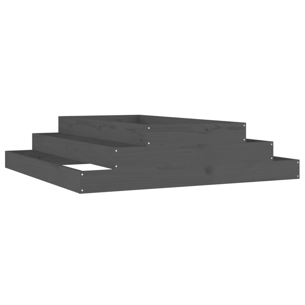 Fioriera Grigia 110x110x27 cm in Legno Massello di Pino | homemem39