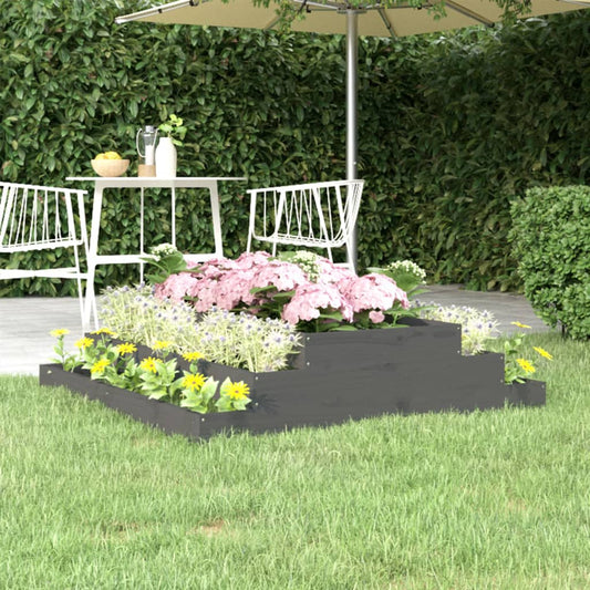 Fioriera Grigia 110x110x27 cm in Legno Massello di Pino | homemem39