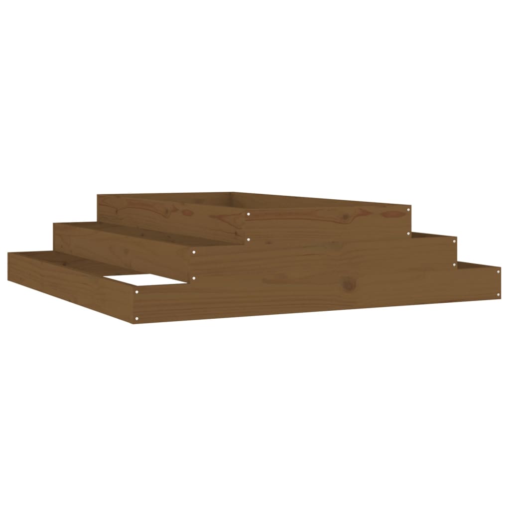 Fioriera Marrone Ambra 110x110x27 cm in Legno Massello di Pino | homemem39