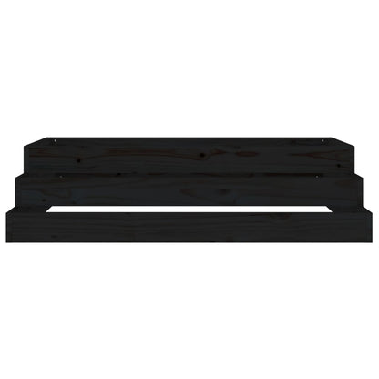 Fioriera Nera 110x110x27 cm in Legno Massello di Pino - homemem39
