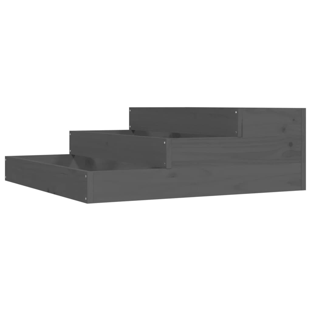 Fioriera Grigia 78x78x27 cm in Legno Massello di Pino | homemem39